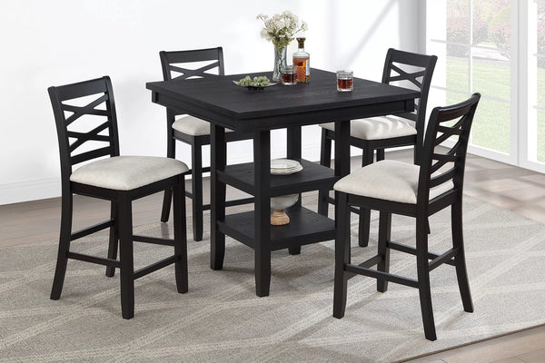5-Piece Counter Height Set – Table + 4 Chairs (F2645)