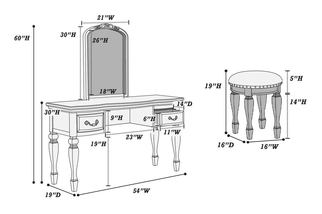 Vanity Set – Gray (F4005)