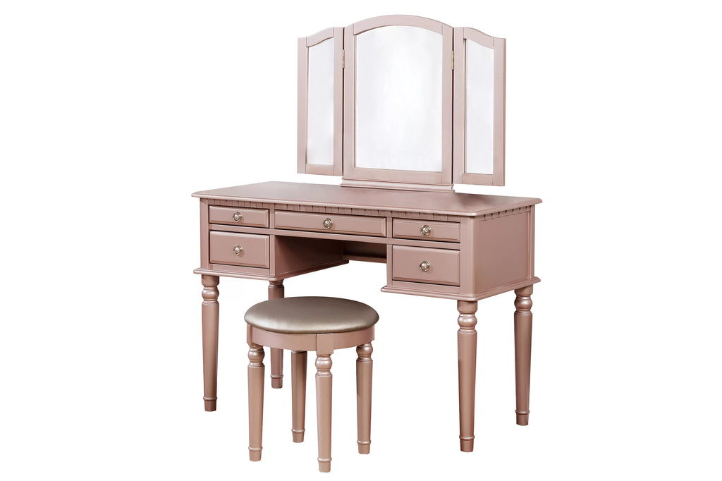 Vanity Set – Foldable Mirror – Rose Gold (F4060)