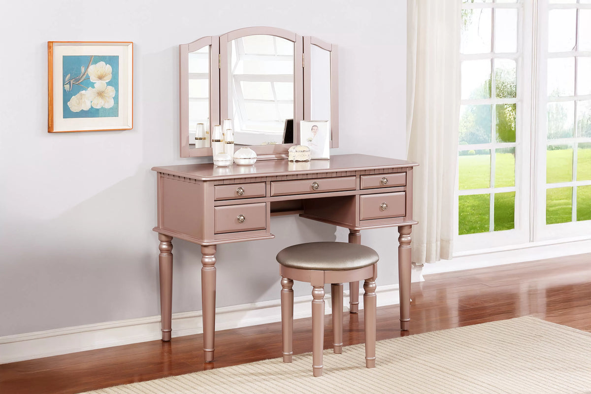 Vanity Set – Foldable Mirror – Rose Gold (F4060)