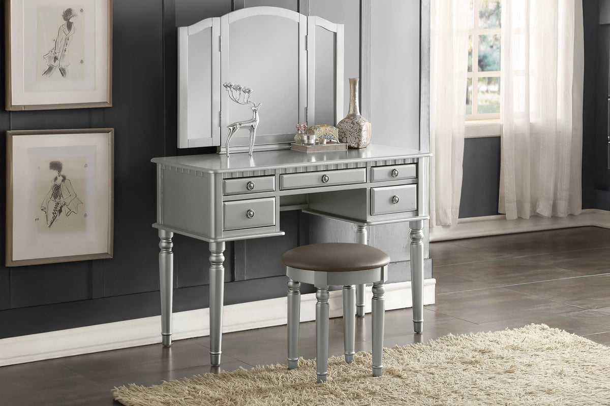 Vanity Set – Foldable Mirror – Silver (F4079)