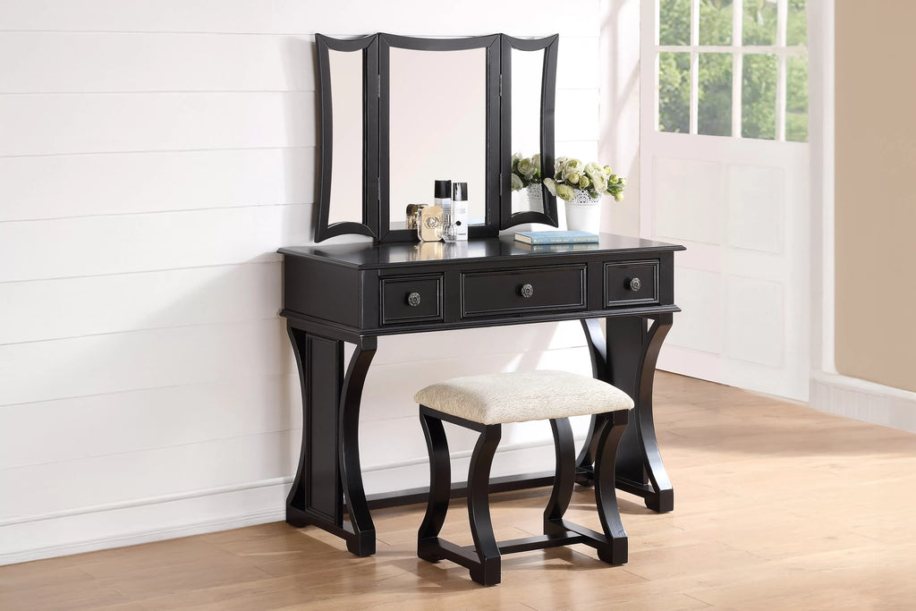 Vanity Set – Foldable Mirror – Black (F4116)
