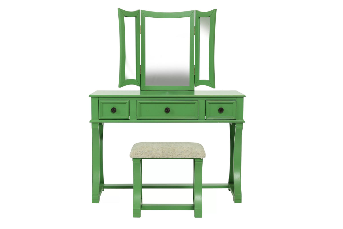 Vanity Set – Foldable Mirror – Apple Green (F4117)