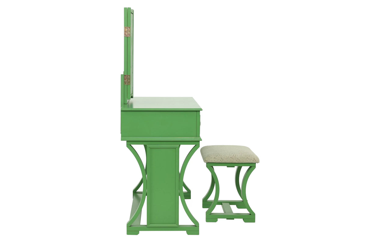 Vanity Set – Foldable Mirror – Apple Green (F4117)