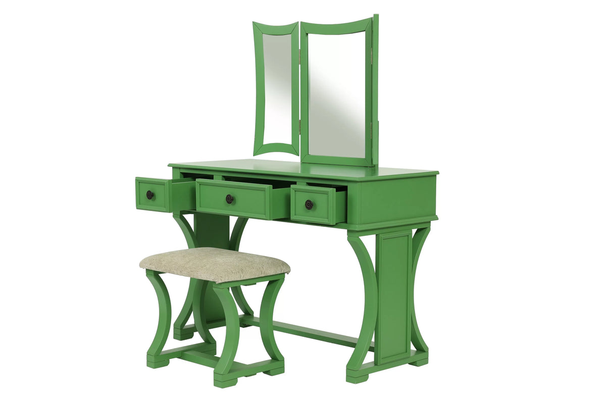 Vanity Set – Foldable Mirror – Apple Green (F4117)