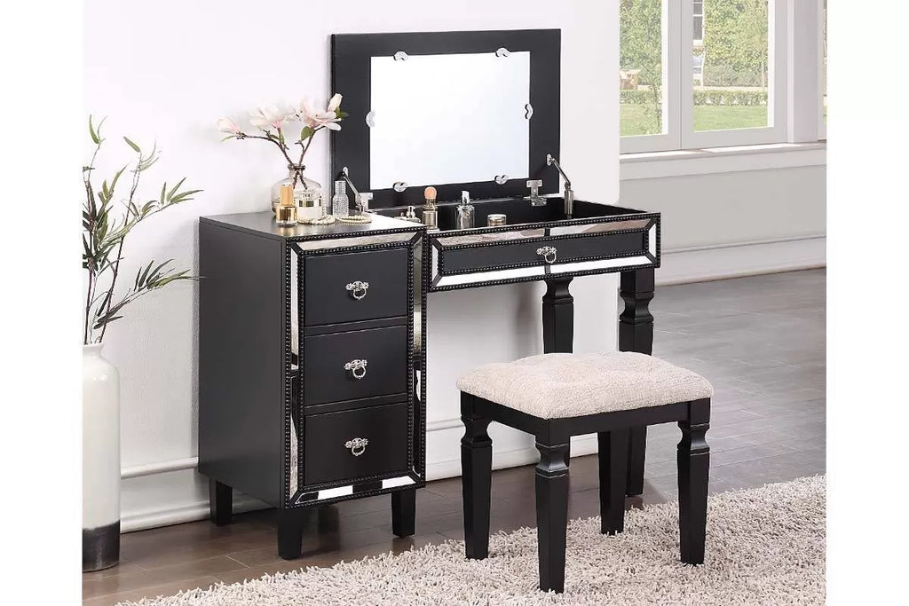 Vanity Set – Flip Up Mirror – Black (F4201)