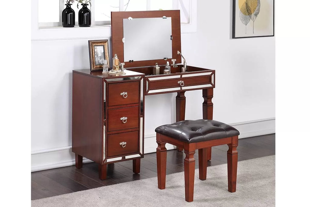 Vanity Set – Flip Up Mirror – Cherry (F4202)