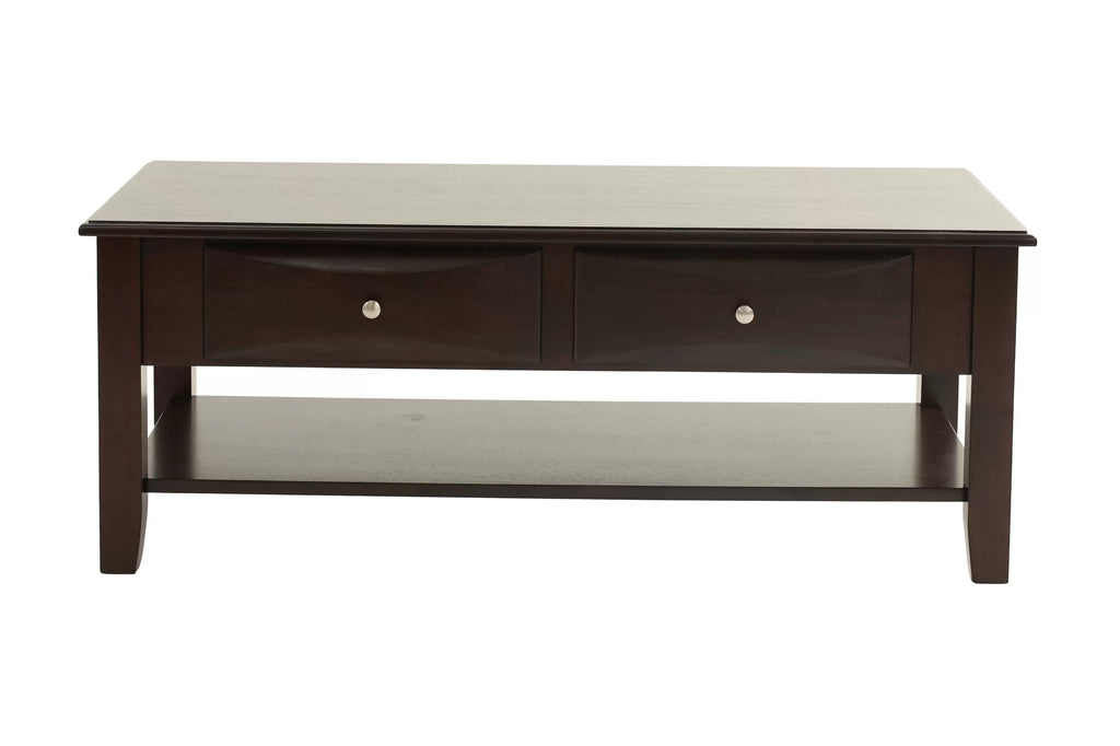 Coffee Table – Under-Table Shelf + Drawer (F6387)