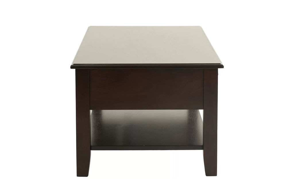 Coffee Table – Under-Table Shelf + Drawer (F6387)