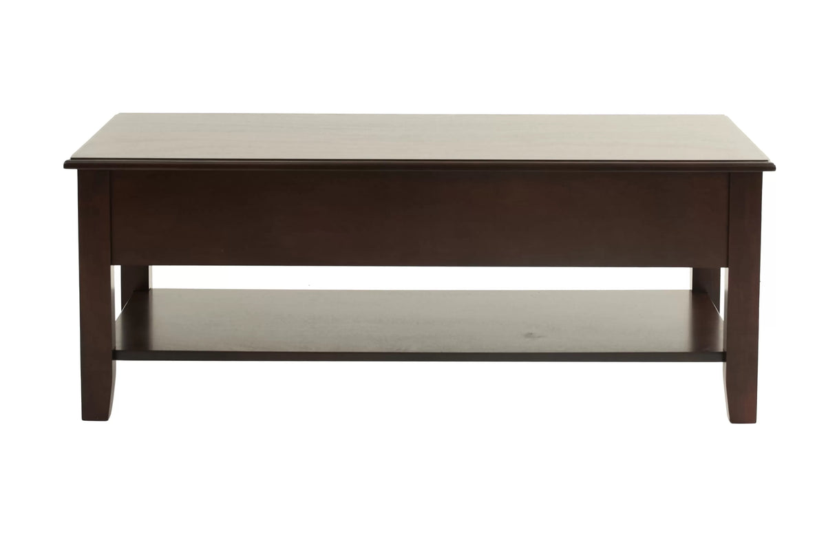 Coffee Table – Under-Table Shelf + Drawer (F6387)