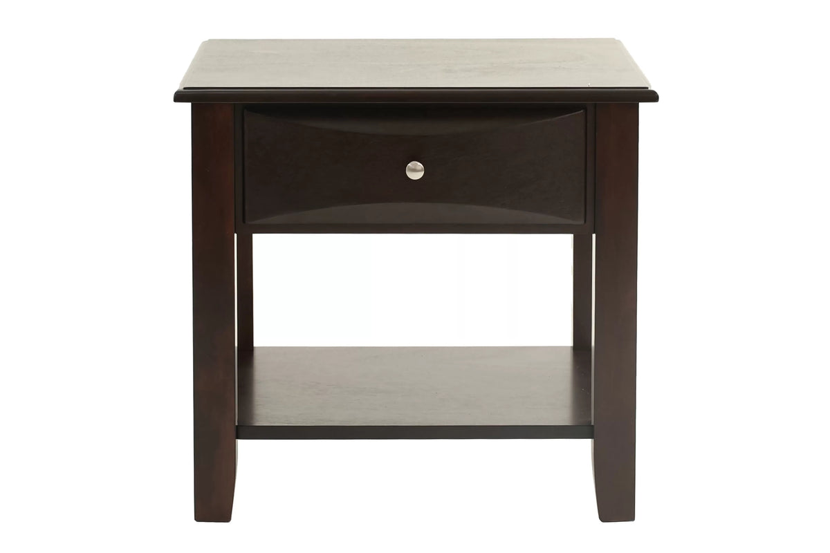 End Table – Under-Table Shelf + Drawer (F6388)