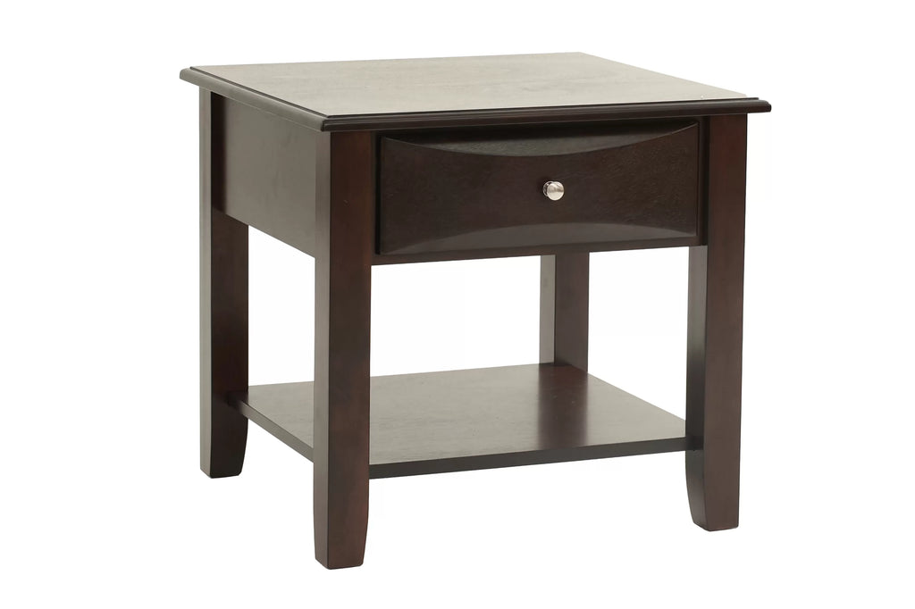 End Table – Under-Table Shelf + Drawer (F6388)