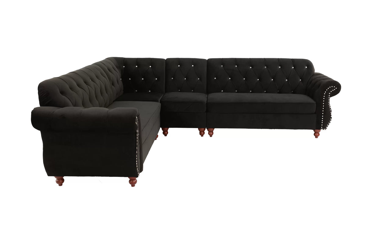 4-Piece Sectional Set – Black (F6433)