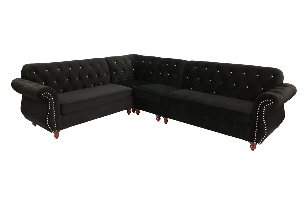 4-Piece Sectional Set – Black (F6433)