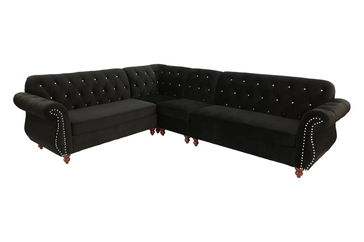 4-Piece Sectional Set – Black (F6433)