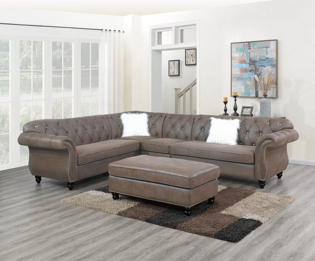 4-Piece Sectional Set – Dark Coffee (F6437)