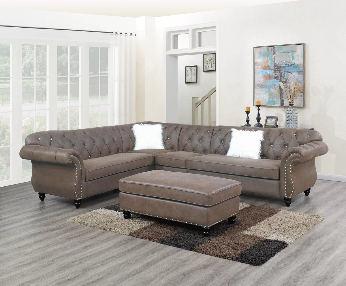 4-Piece Sectional Set – Dark Coffee (F6437)