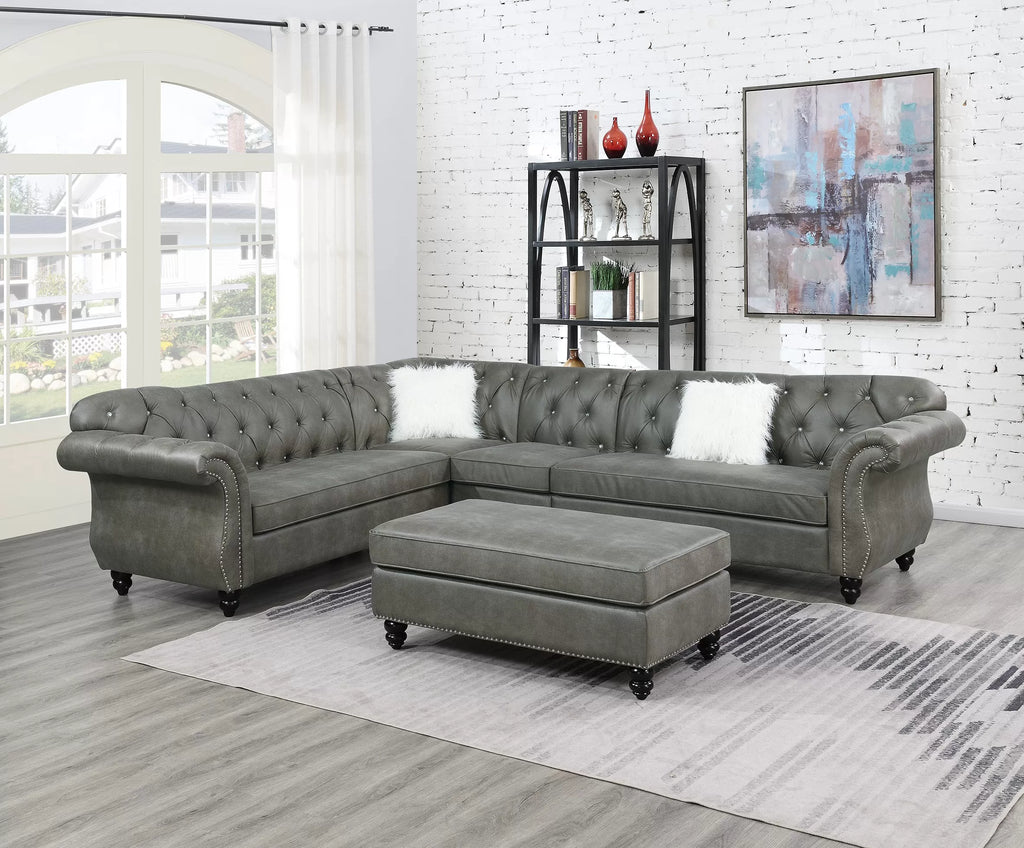 4-Piece Sectional Set – Steel Gray (F6438)