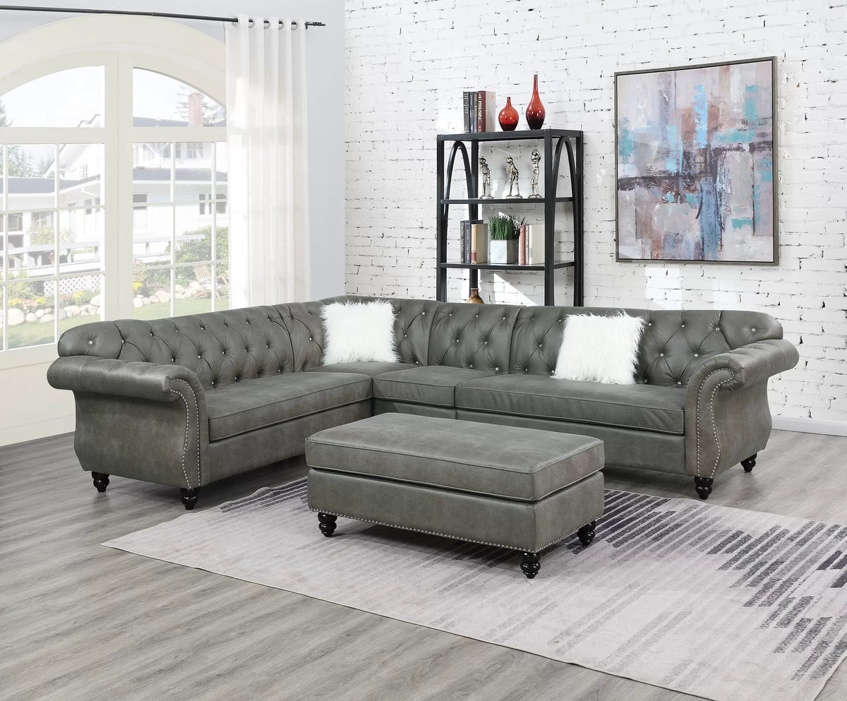 4-Piece Sectional Set – Steel Gray (F6438)