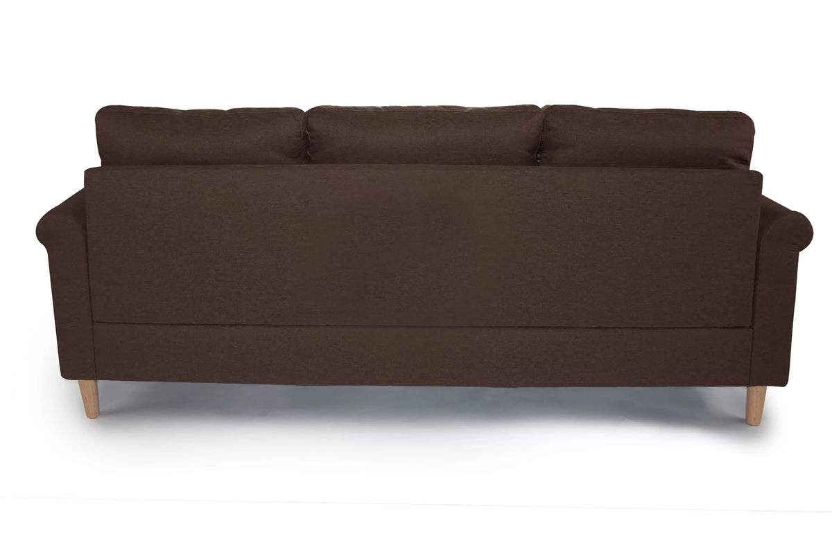 Reversible Sectional Set W/ 2 Accent Pillows – 2pc Reversible Sectional Sofa Set W/2 Accent Pillows-Dark Coffee (F6457)