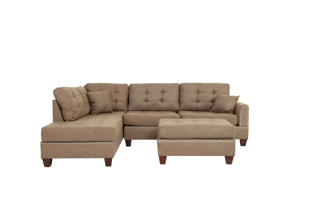 3pc Reversible Sectional Sofa Set W/ Ottoman – Reversible Sectional Set W/ Ottoman (F6504)