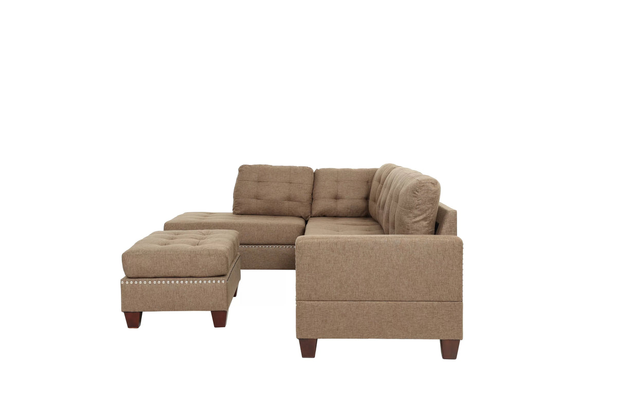 3pc Reversible Sectional Sofa Set W/ Ottoman – Reversible Sectional Set W/ Ottoman (F6504)