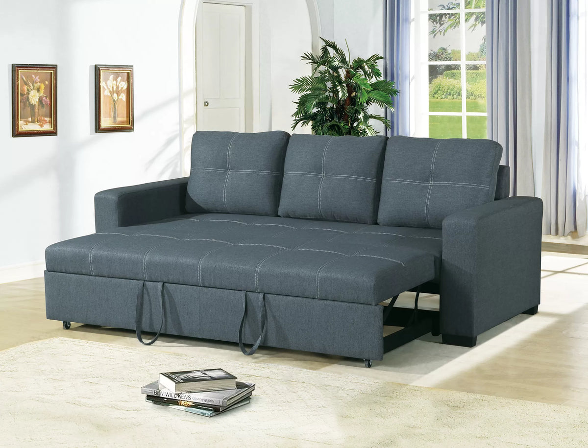 Convertible Sofa – Sleeper Sofa with Pull-Out Bed – Blue Gray (F6532)