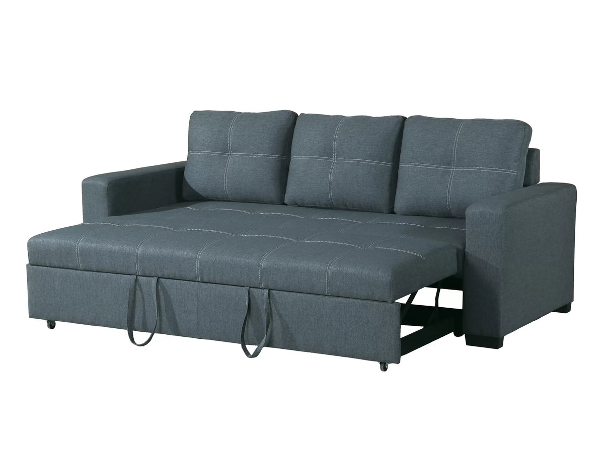 Convertible Sofa – Sleeper Sofa with Pull-Out Bed – Blue Gray (F6532)