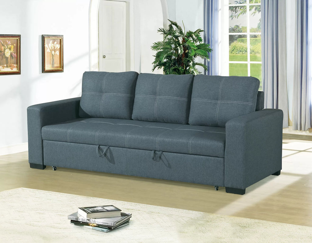 Convertible Sofa – Sleeper Sofa with Pull-Out Bed – Blue Gray (F6532)