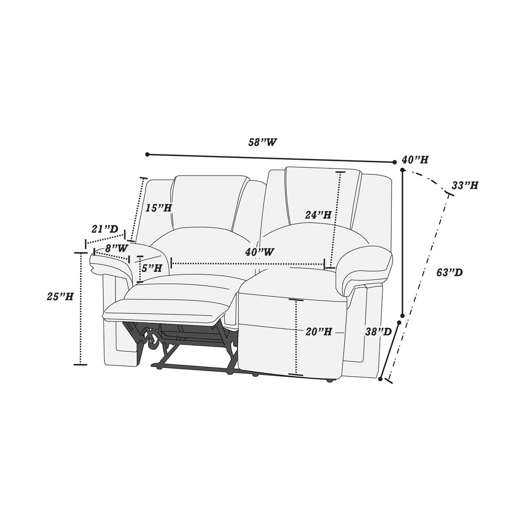 Motion Loveseat – Black (F6671)