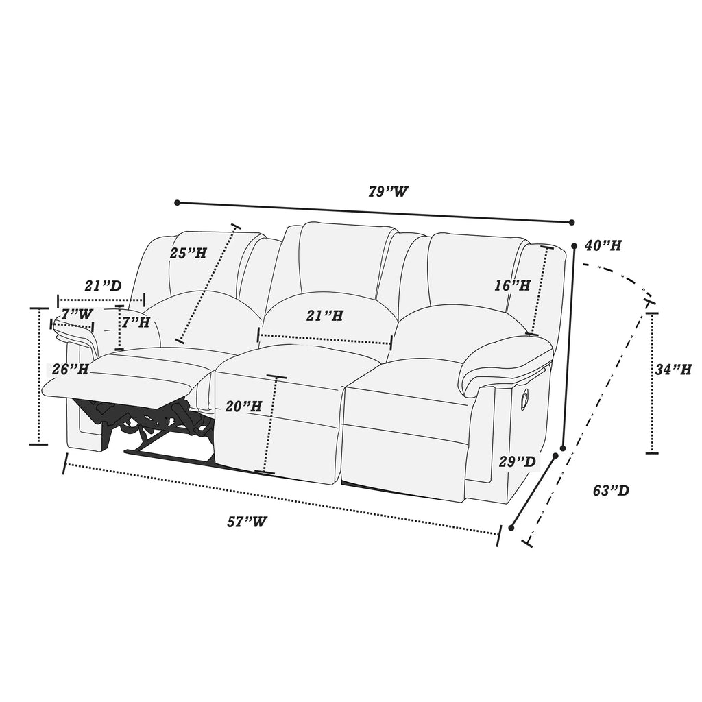 Motion Sofa – Black (F6672)