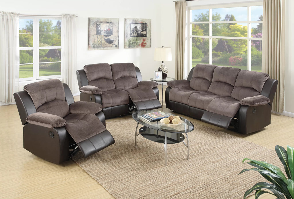 Motion Loveseat – Manual Handle – Chocolate + Espresso (F6695)