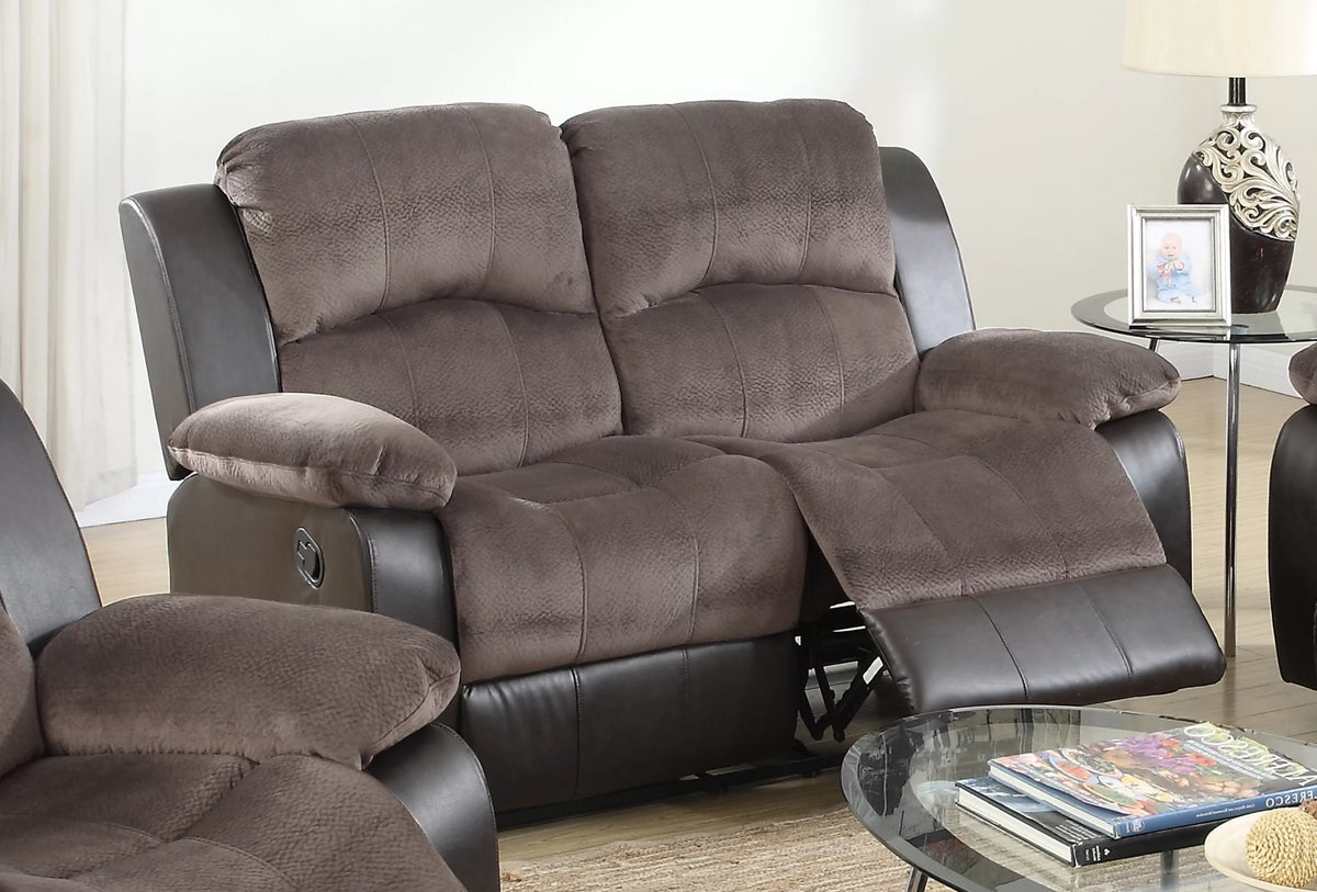 Motion Loveseat – Manual Handle – Chocolate + Espresso (F6695)