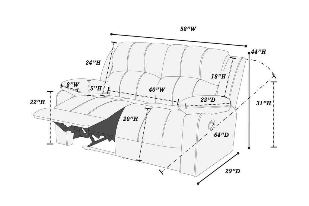 Motion Loveseat – Chocolate (F6711)