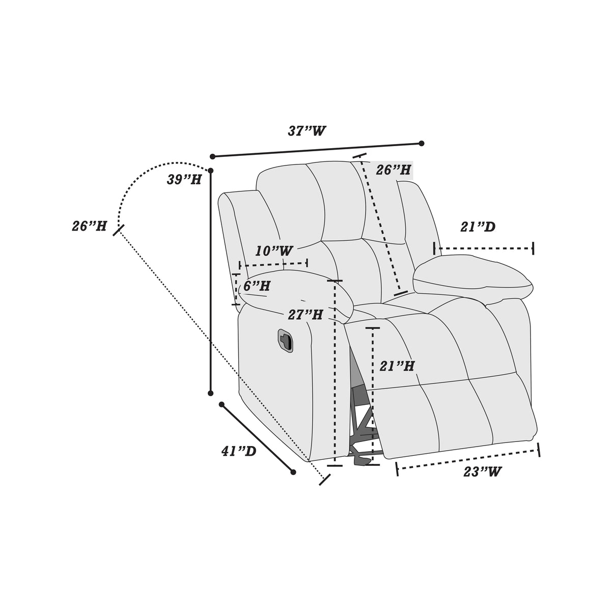 Glider Recliner – Chocolate (F6713)