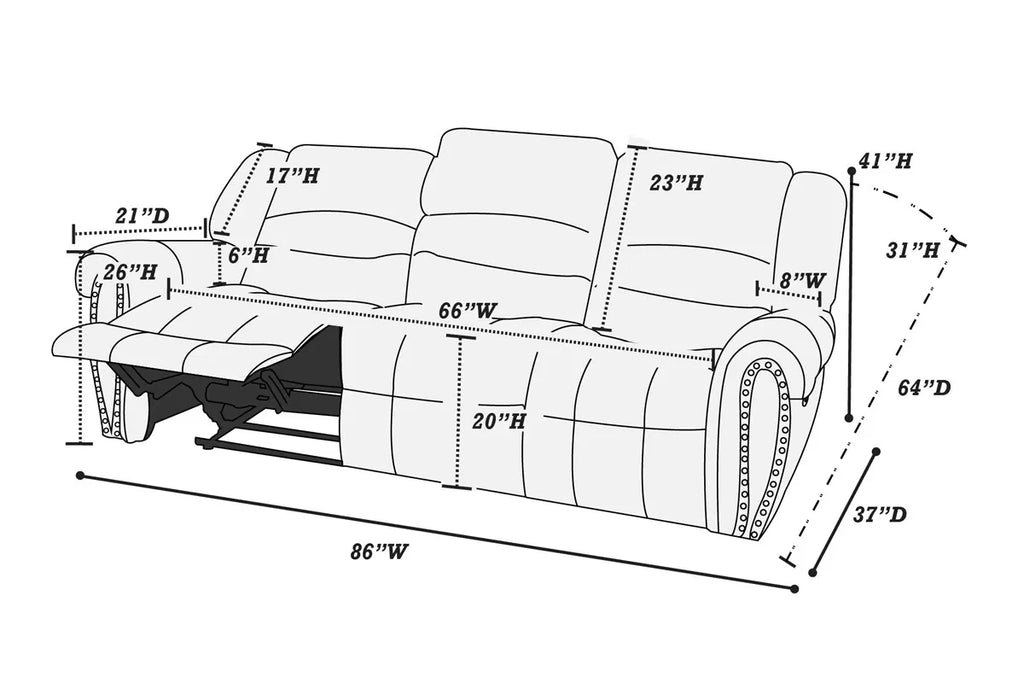 Motion Sofa – Manual Motion (F6750)