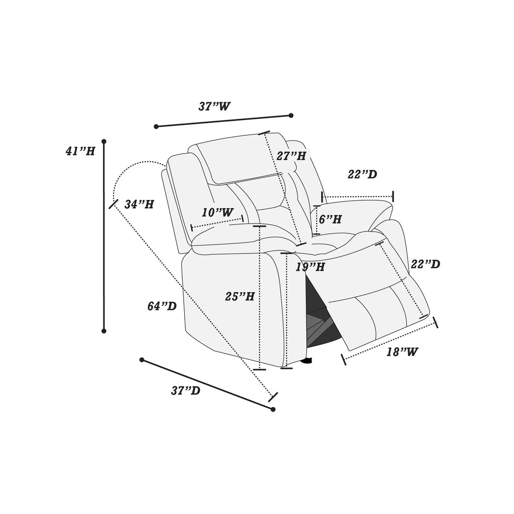 Glider Recliner – Dark Rosy Brown (F6796)