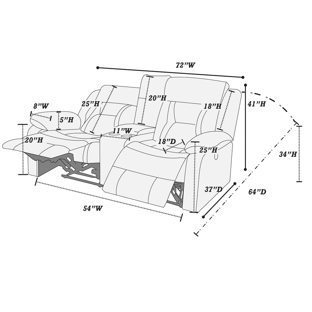 Motion Loveseat – Gray (F6797)