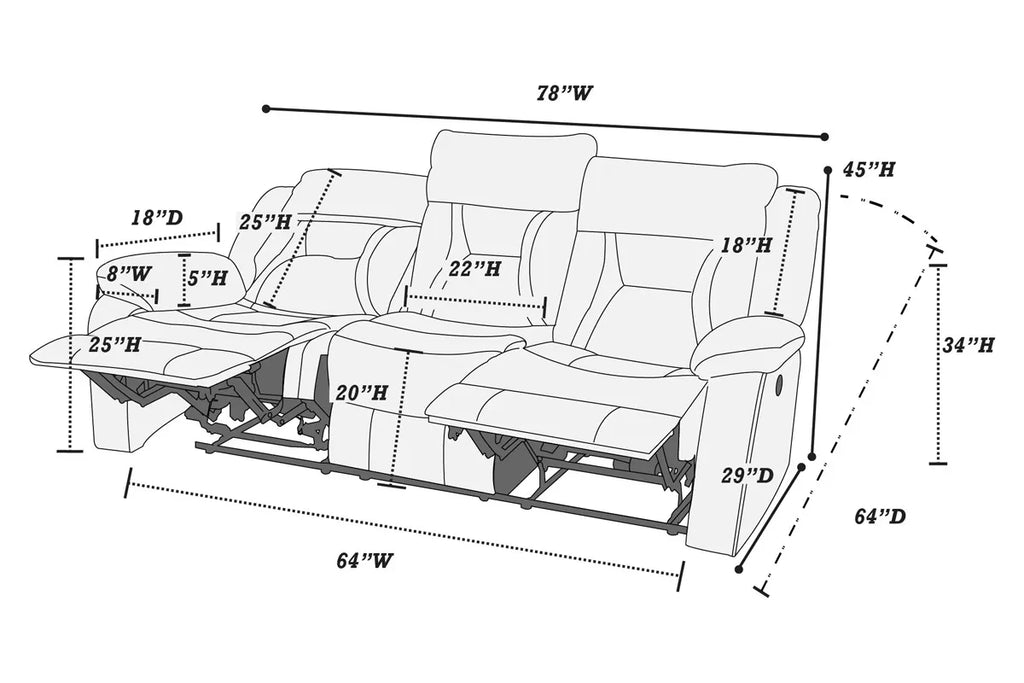 Motion Sofa – Gray (F6798)