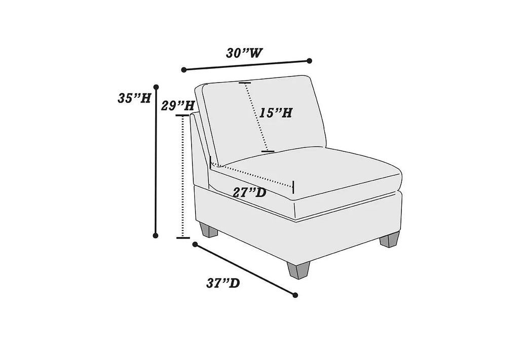 Armless Chair – Gray (F6818)
