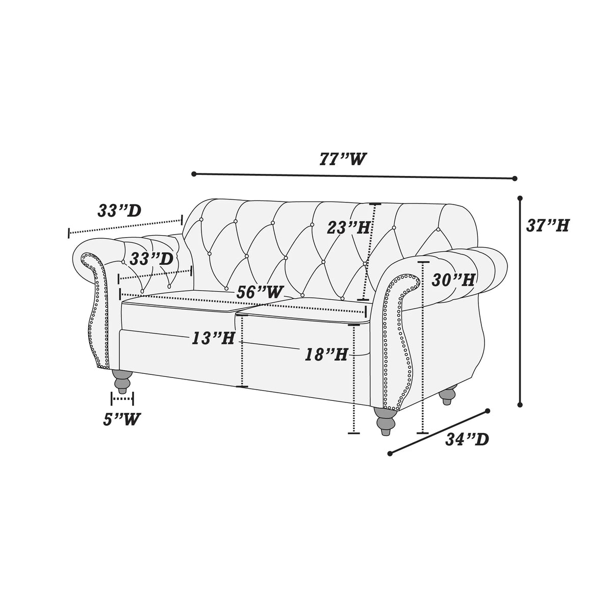 Loveseat – Dark Coffee (F6842)