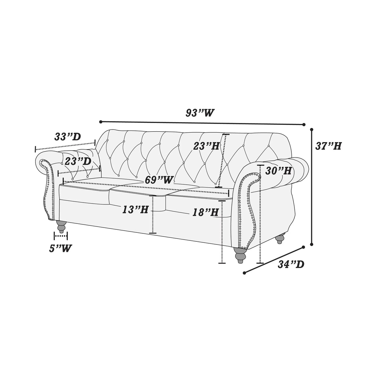 Sofa – Dark Coffee (F6843)
