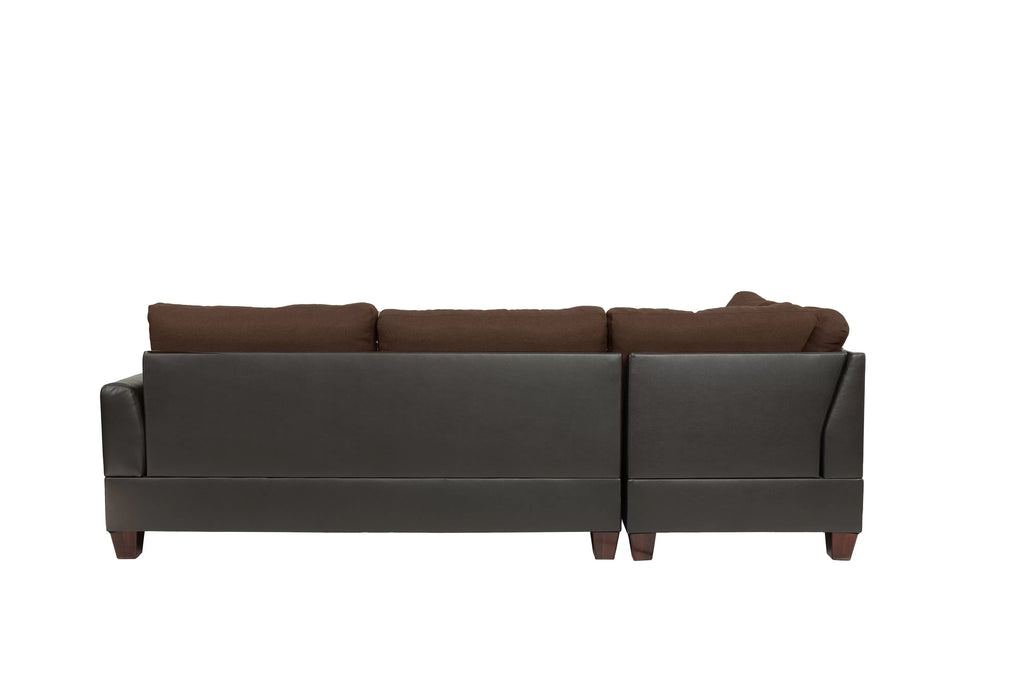 3pc Reversible Sectional Sofa Set W/ Ottoman – Reversible Sectional Set W/ Ottoman – Chocolate (F6857)