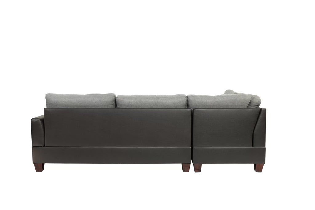 3pc Reversible Sectional Sofa Set W/ Ottoman – Reversible Sectional Set W/ Ottoman – Gray (F6858)