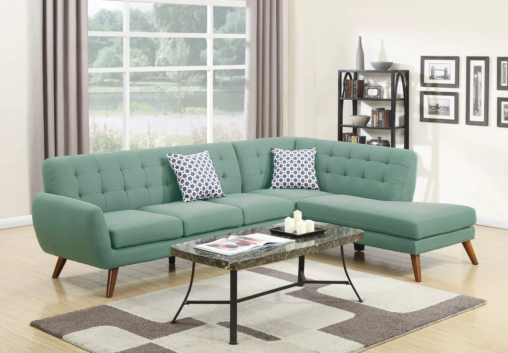 2-Piece Sectional Set W/ 2 Accent Pillows – Left Facing Sofa, Right Facing Chaise Sectional Set-Laguna (F6955)