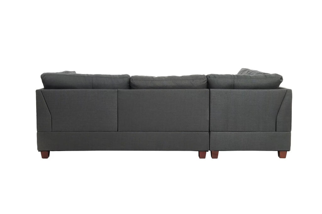 3pc Reversible Sectional Sofa Set W/ Ottoman – Reversible Sectional Set W/ Ottoman – Blue Gray (F6975)