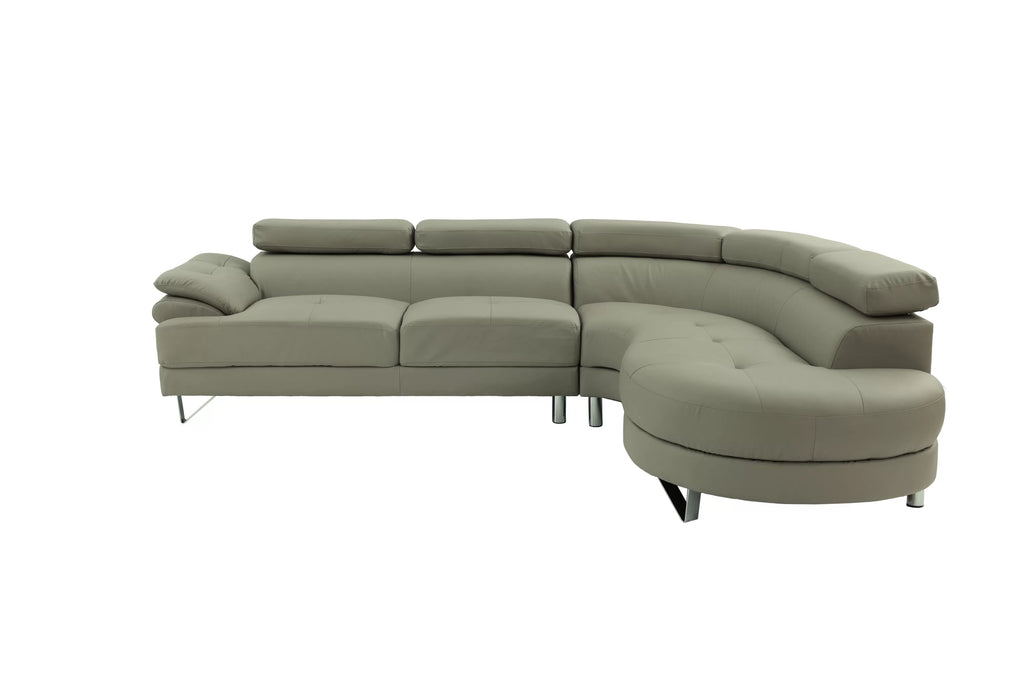 2-Piece Sectional Sofa Set – Left Facing Sofa, Right Facing Chaise Sectional Set-Light Grey – Light Gray (F6984)