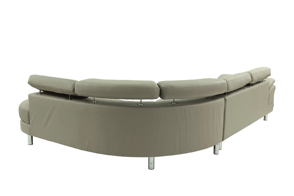 2-Piece Sectional Sofa Set – Left Facing Sofa, Right Facing Chaise Sectional Set-Light Grey – Light Gray (F6984)