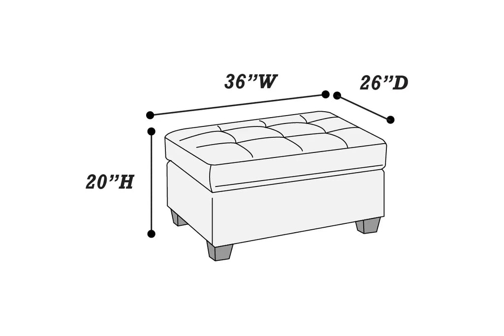 Cocktail Ottoman – Charcoal (F7119)