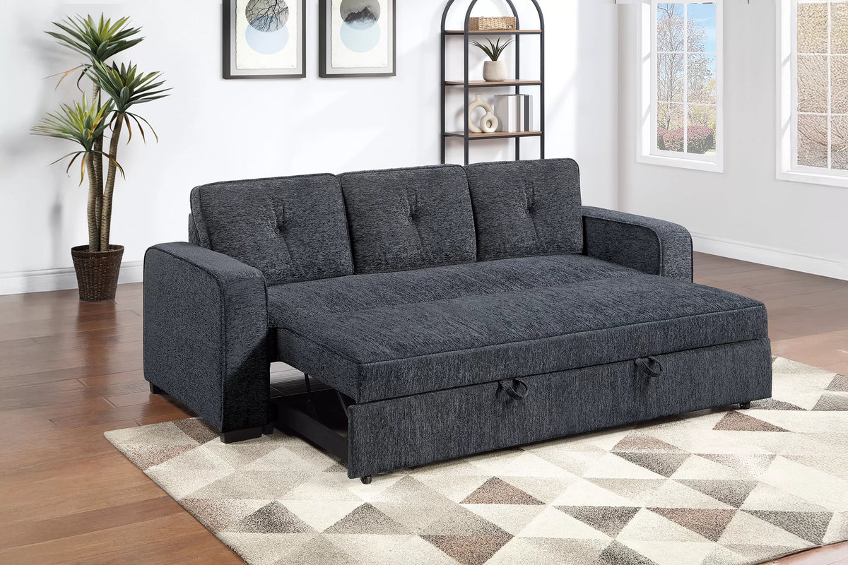 Convertible Sofa – Sleeper Sofa with Pull-Out Bed – Dark Gray (F7122)